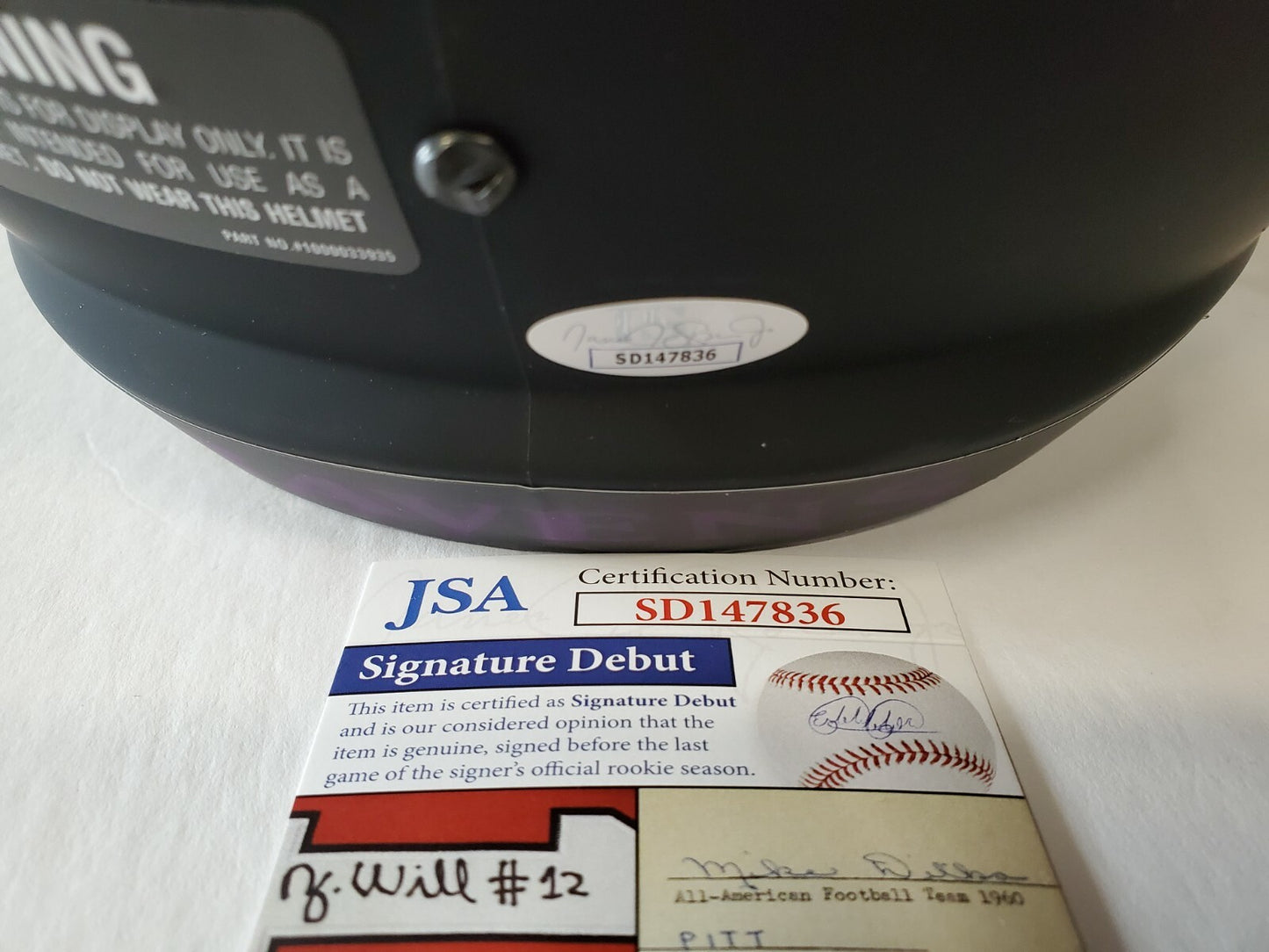 Baltimore Ravens Odafe Oweh Signed Full Size Eclipse Replica Helmet Jsa Coa