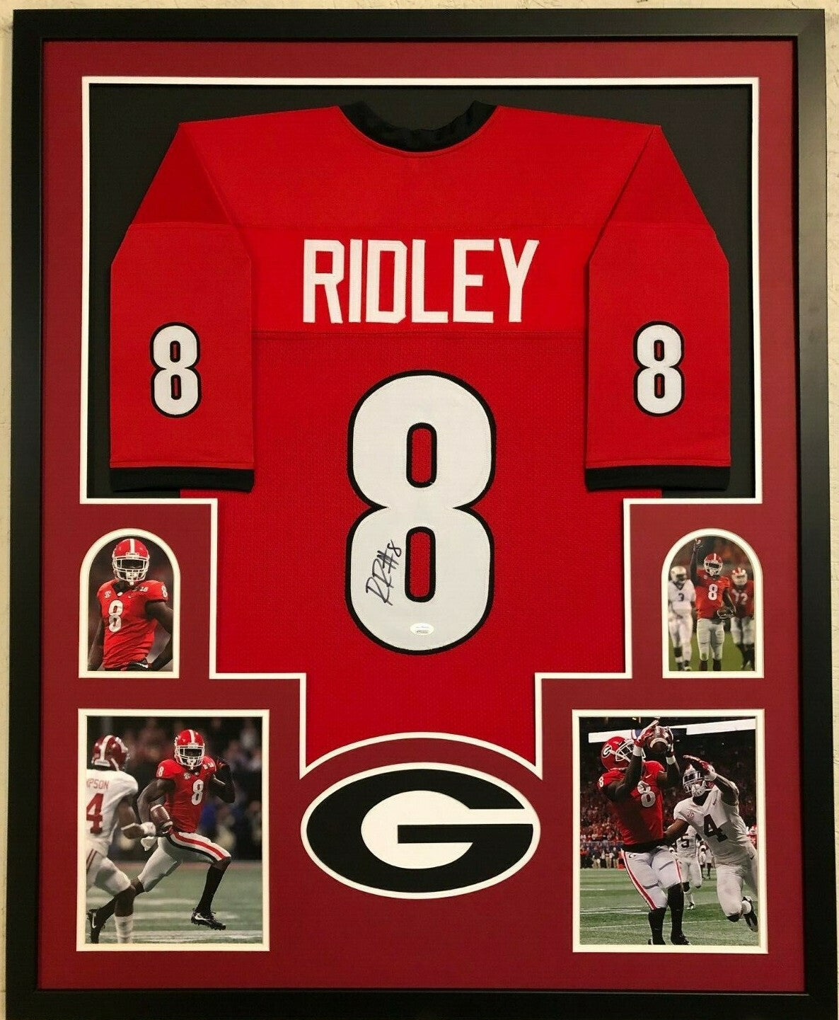 Framed Georgia Bulldogs Riley Ridley Autographed Signed Jersey Jsa Coa