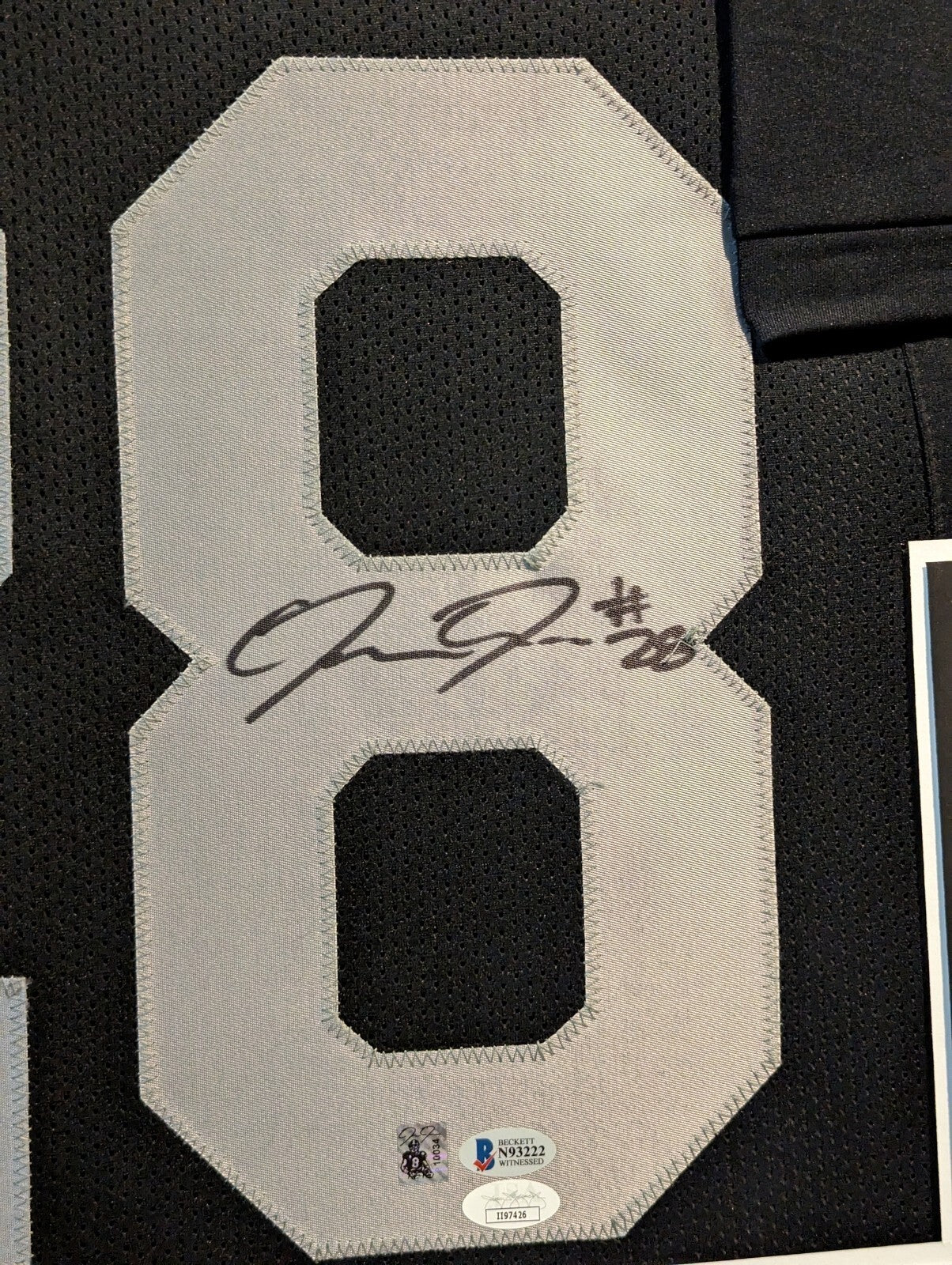 Framed Las Vegas Raiders Josh Jacobs Autographed Signed Jersey Jsa Beckett