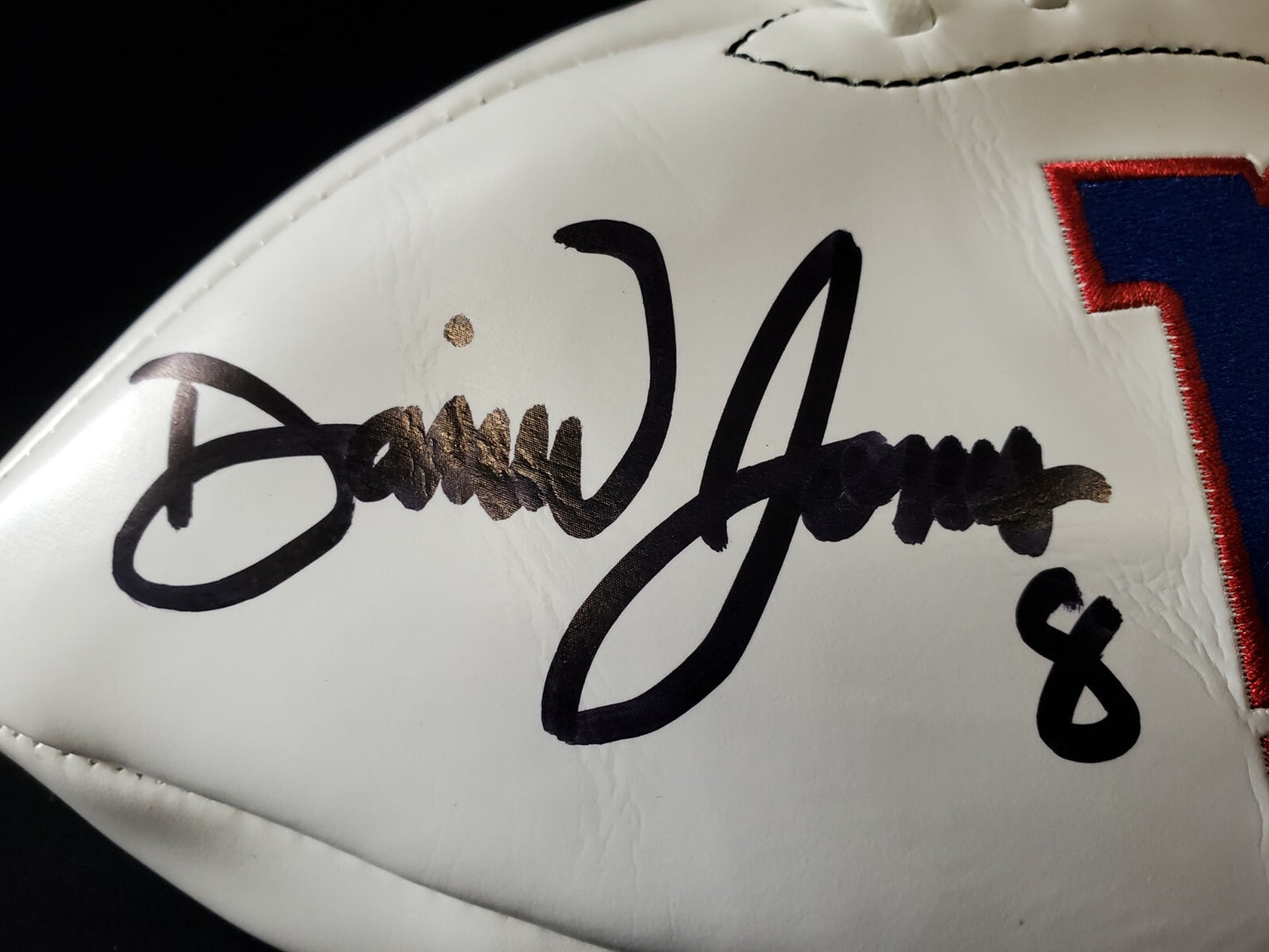 New York Giants Daniel Jones Autographed Signed Logo Football Beckett Holo