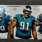 Eagles  Fletcher Cox, Jordan Davis, Nolan Smith Jr 3X Signed 36X12 Panoramic Bas