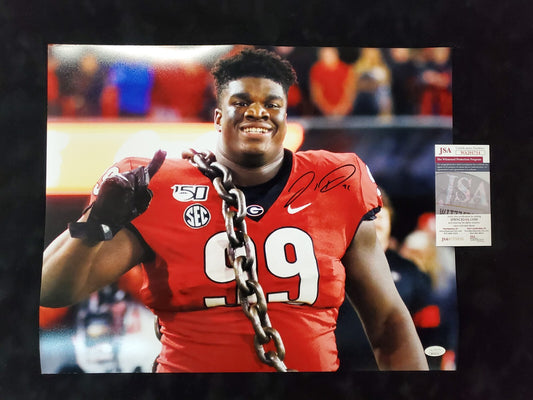 Georgia Bulldogs Jordan Davis Autographed Signed 16X20 Photo Jsa  Coa