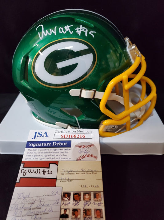 Green Bay Packers Devonte Wyatt Autographed Signed Flash Mini Helmet Jsa Coa