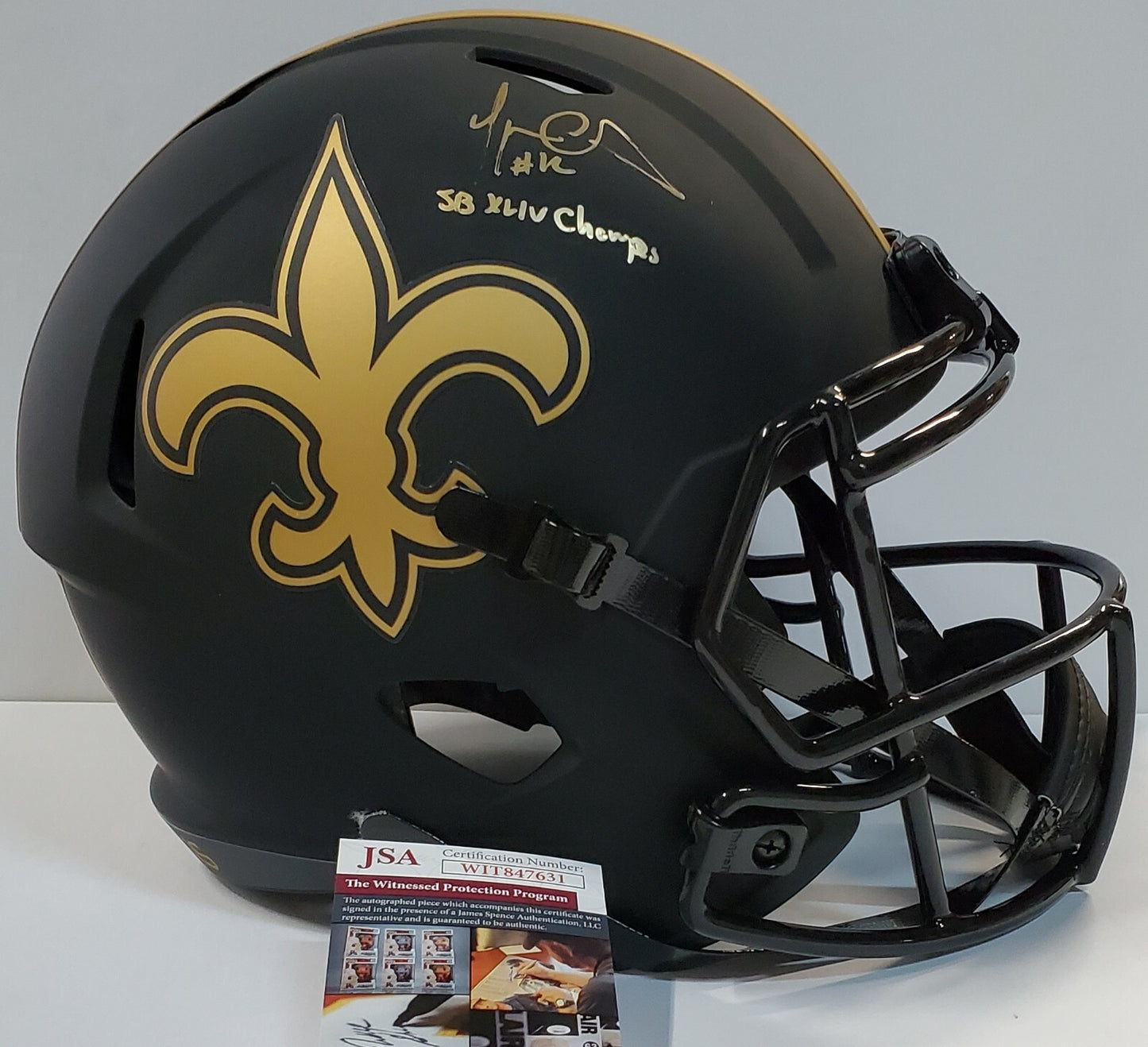 New Orleans Saints Marques Colston Auto Inscribed F/S Eclipse Rep Helmet Jsa Coa