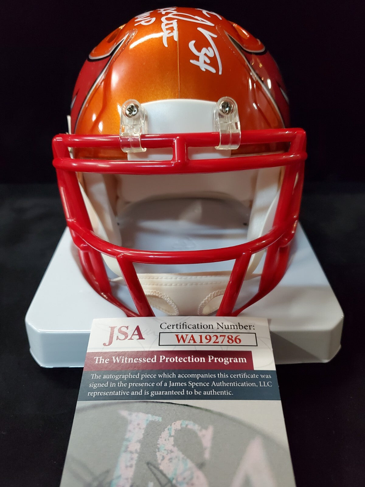 Tampa Bay Bucs Dexter Jackson Autographed Inscribed Flash Mini Helmet Jsa Coa