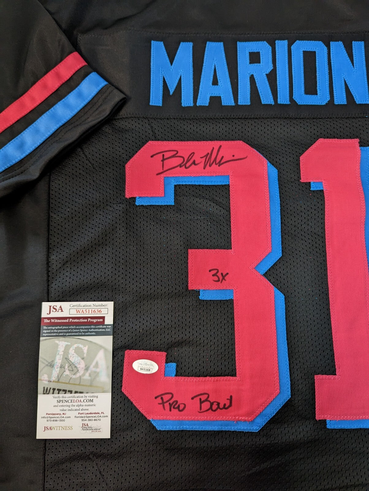 Miami Dolphins Brock Marion Autographed Signed Jersey Jsa Coa