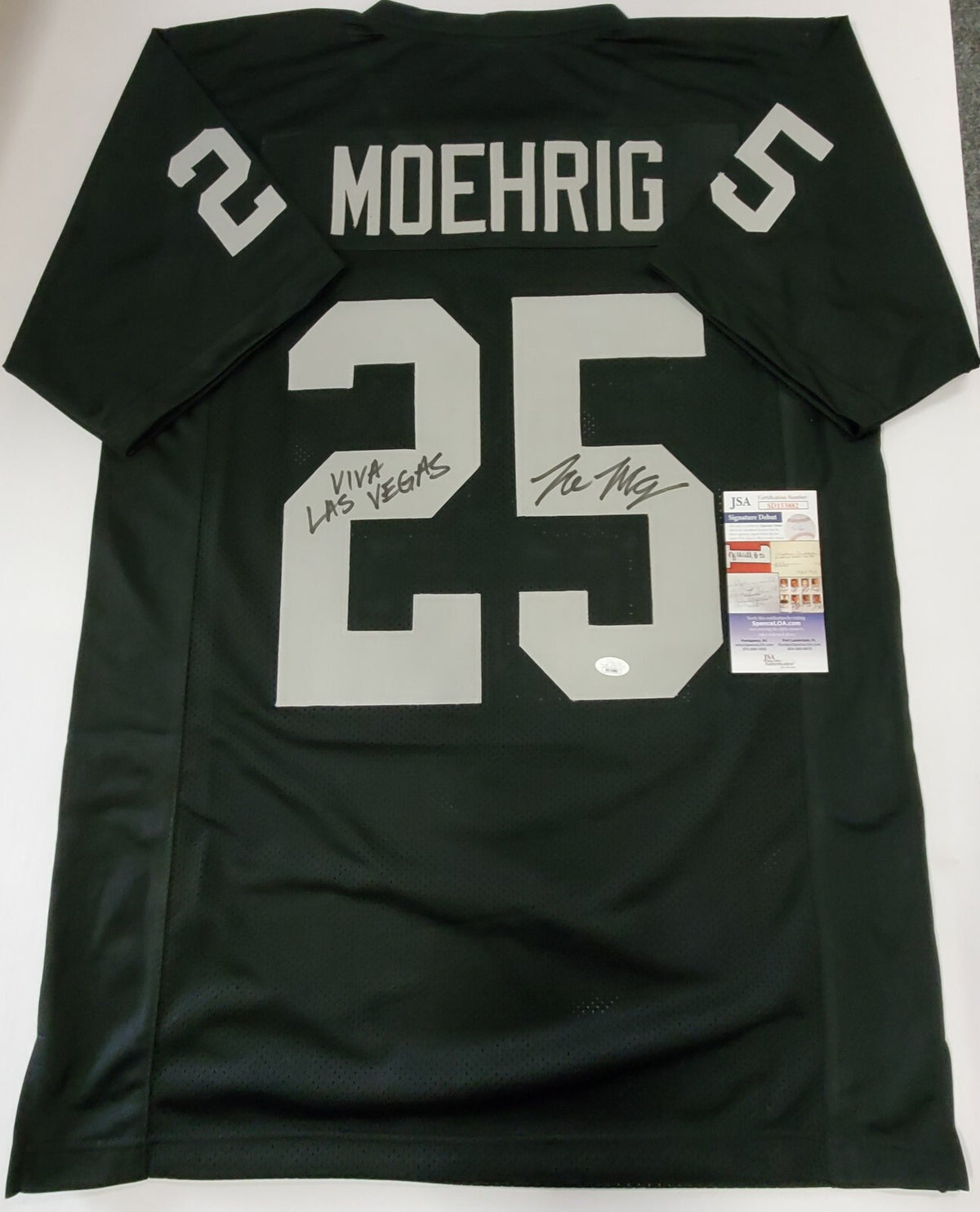 Las Vegas Raiders Tre'von Moehrig Autographed Inscribed Jersey Jsa Coa