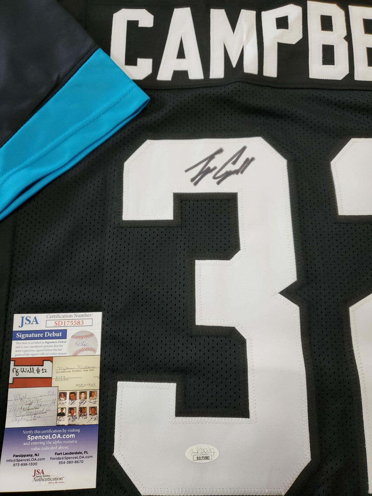 Jacksonville Jaguars Tyson Campbell Autographed Signed Jersey Jsa Coa