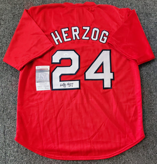 St Louis Cardinals Style Whitey Herzog Autographed Signed Custom Jersey Jsa Coa
