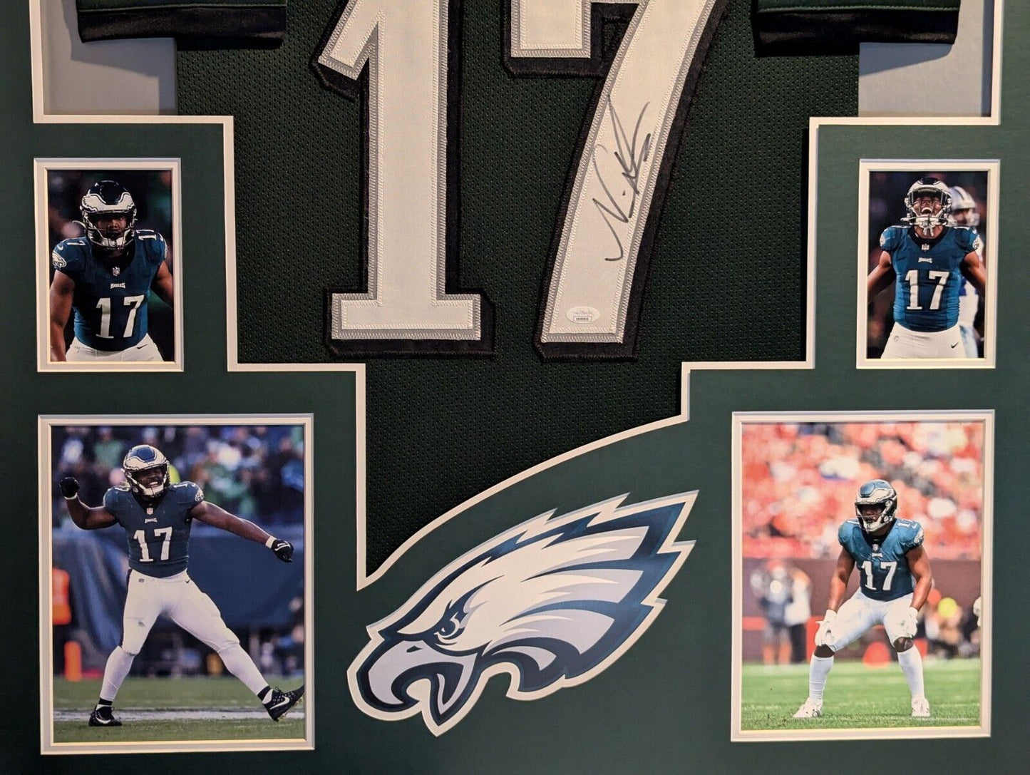 Framed Philadelphia Eagles Nakobe Dean Autographed Signed Jersey Jsa Coa