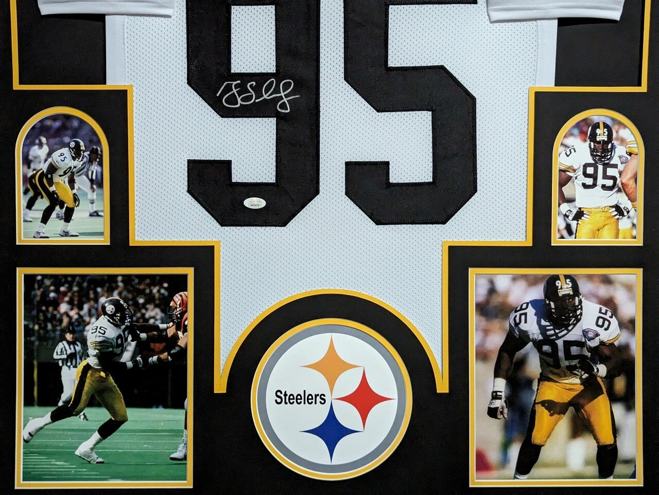 Framed Pittsburgh Steelers Greg Lloyd Autographed Signed Jersey Jsa Coa