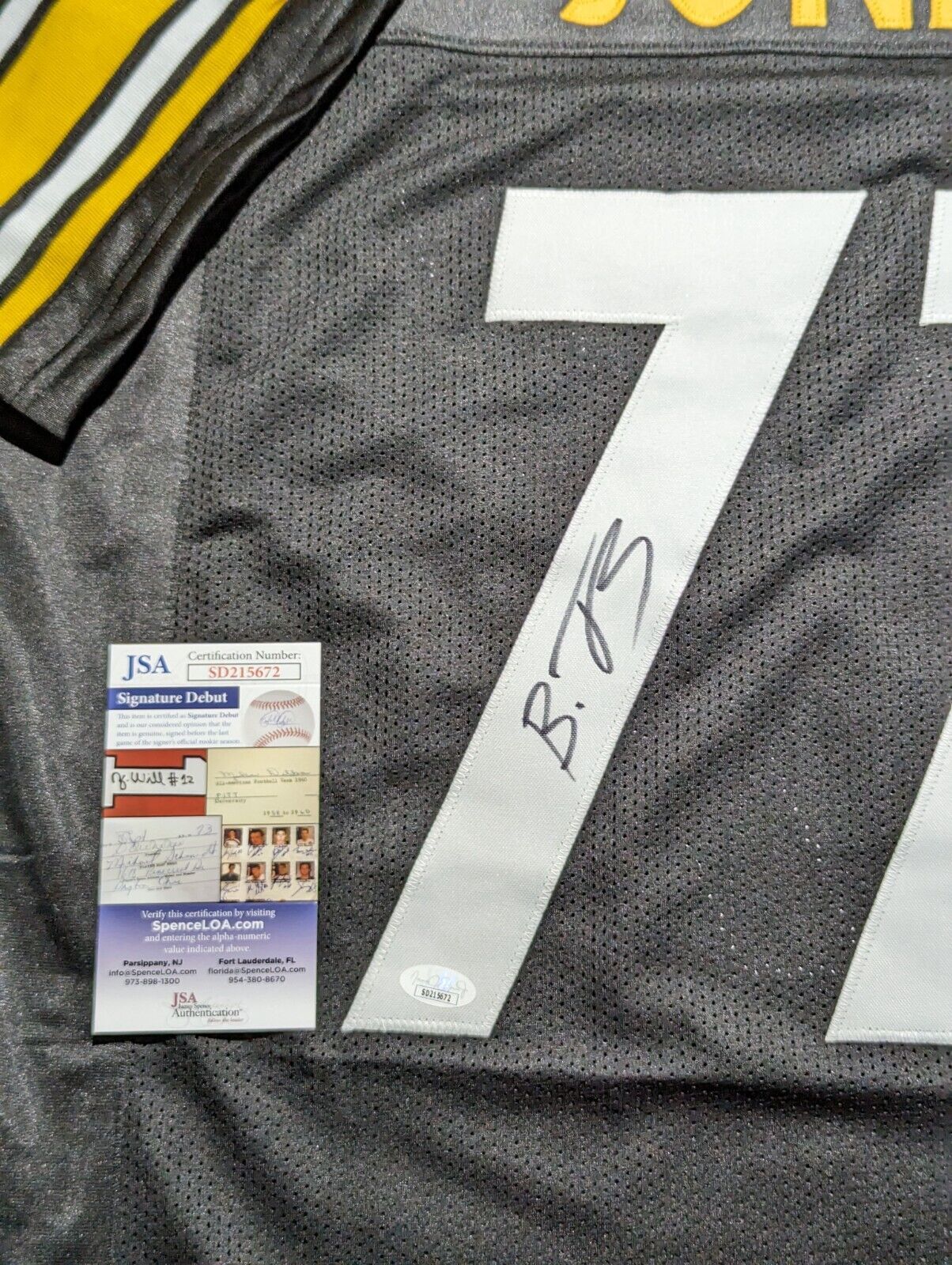 MVP Authentics Pittsburgh Steelers Broderick Jones Autographed Signed Jersey Jsa Coa 90 sports jersey framing , jersey framing