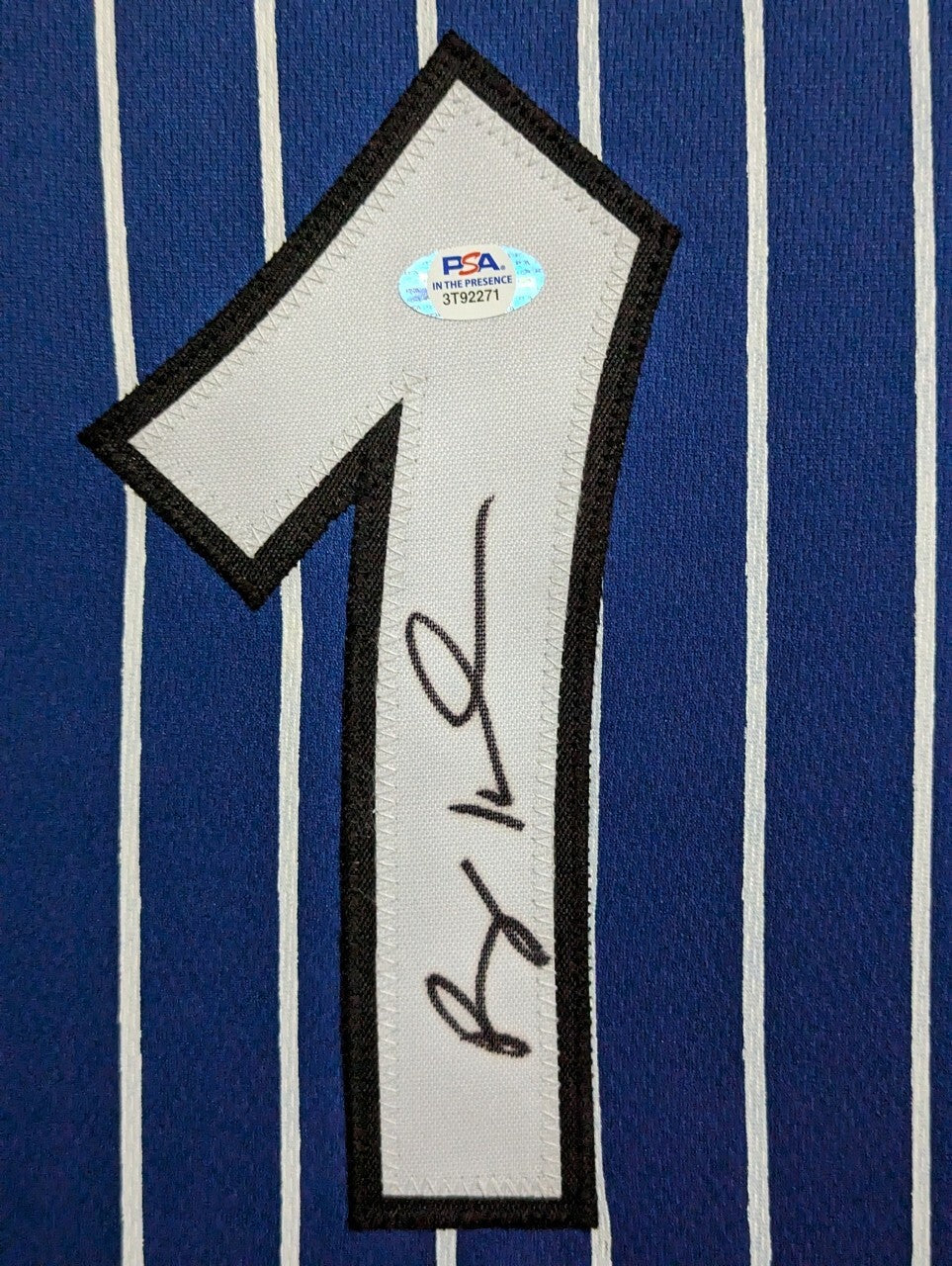 Framed In Suede Orlando Magic Penny Hardaway Autographed Signed Jersey Psa Coa