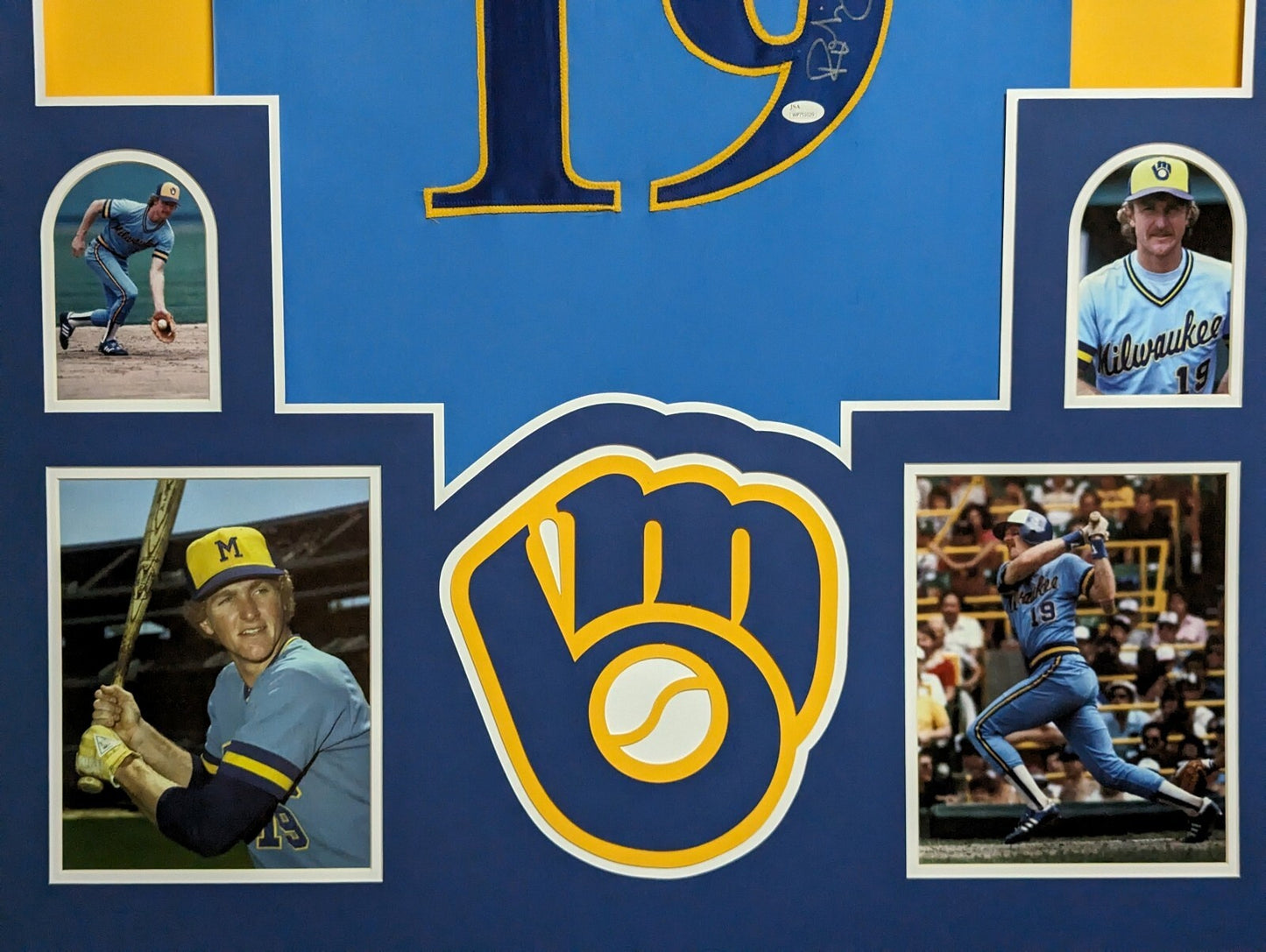 Custom Framed Milwaukee Brewers Robin Yount Autographed Signed Jersey Jsa Coa