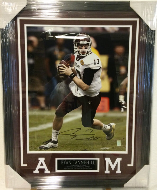 MVP Authentics Framed Signed Autographed Ryan Tannehill Texas A&M 16X20 Photo Gtsm Coa 225 sports jersey framing , jersey framing