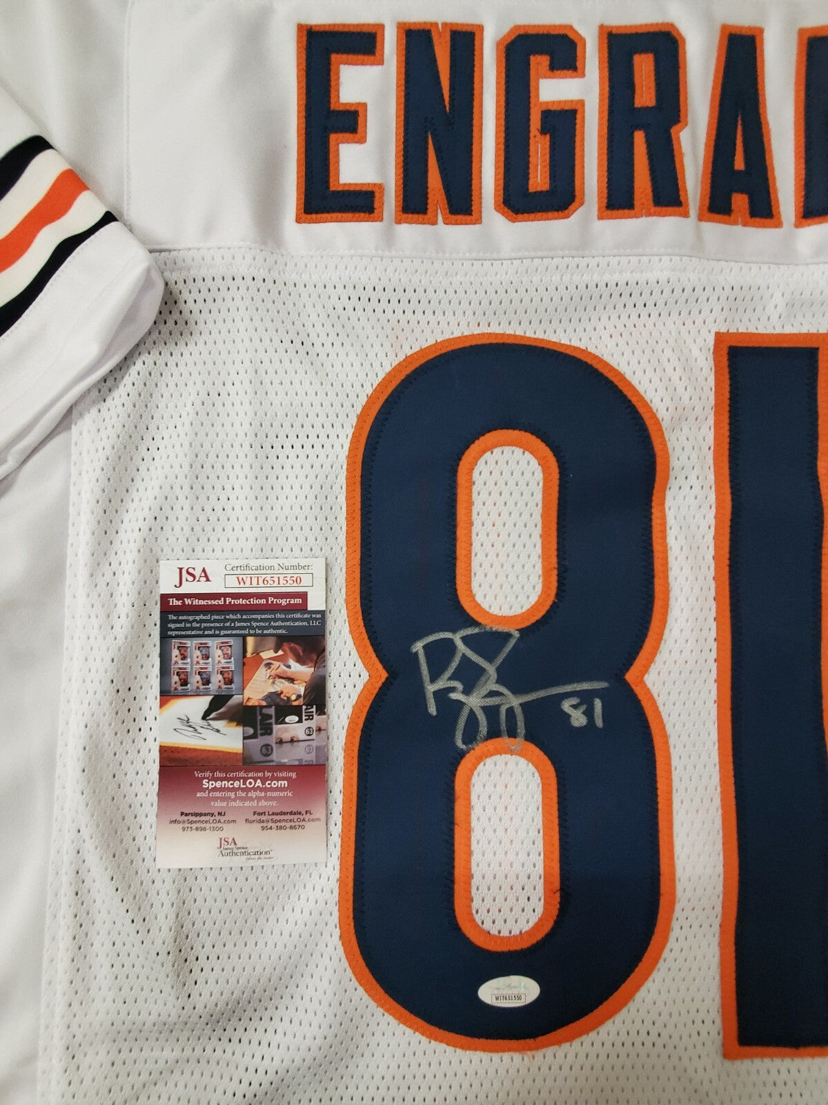 Chicago Bears Bobby Engram Autographed Signed Jersey Jsa  Coa