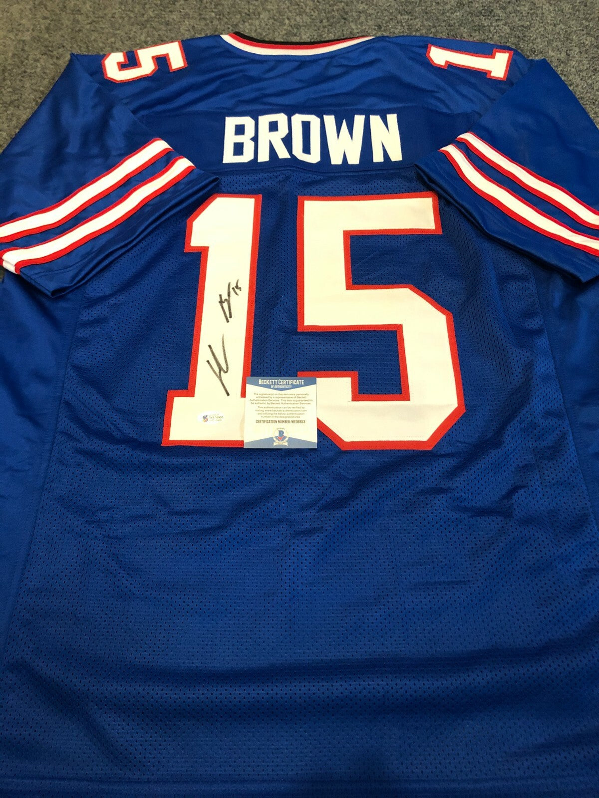 Buffalo Bills John Brown Autographed Signed Jersey Beckett Coa