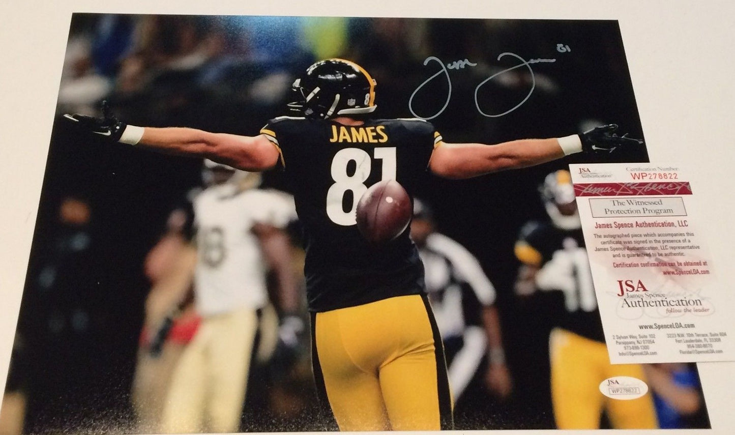 Jesse James Autographed Signed Pittsburgh Steelers 11X14 Photo Jsa Coa