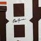Framed Cleveland Browns Ozzie Newsome Autographed Signed Stat Jersey Bas Holo