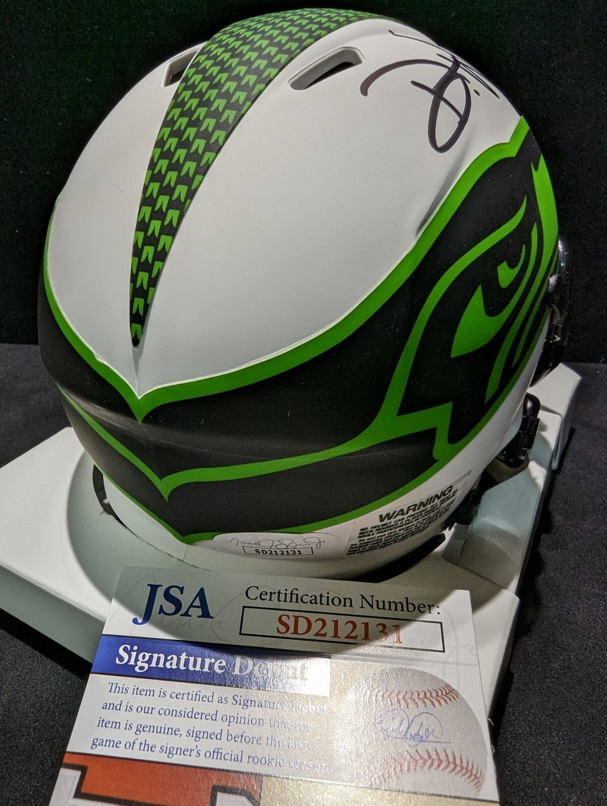 Seattle Seahawks Devon Witherspoon Signed Lunar Mini Helmet Jsa Coa