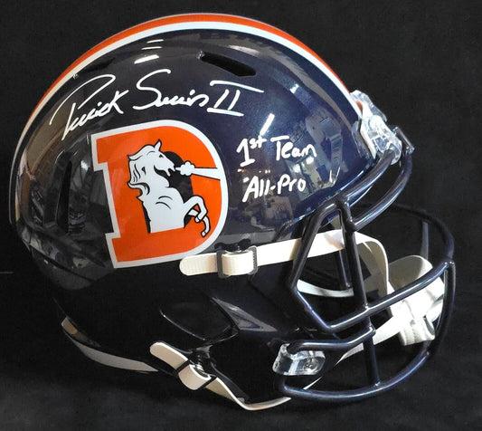 Denver Broncos Pat Surtain Ii Signed Insc Replica Full Size Helmet Beckett