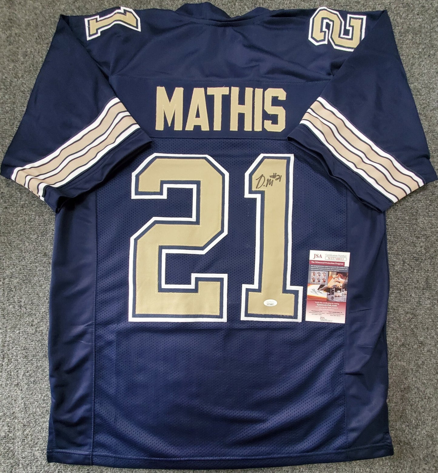 Pitt Panthers Damarri Mathis Autographed Signed Jersey Jsa Coa