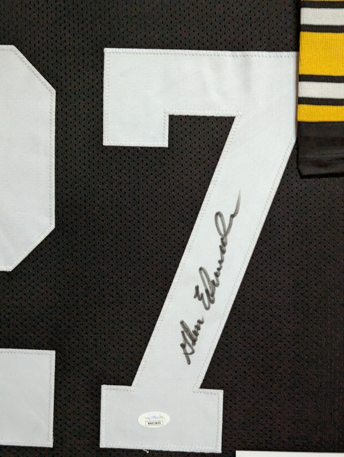 Framed Pittsburgh Steelers Glen Edwards Autographed Jersey Jsa Coa