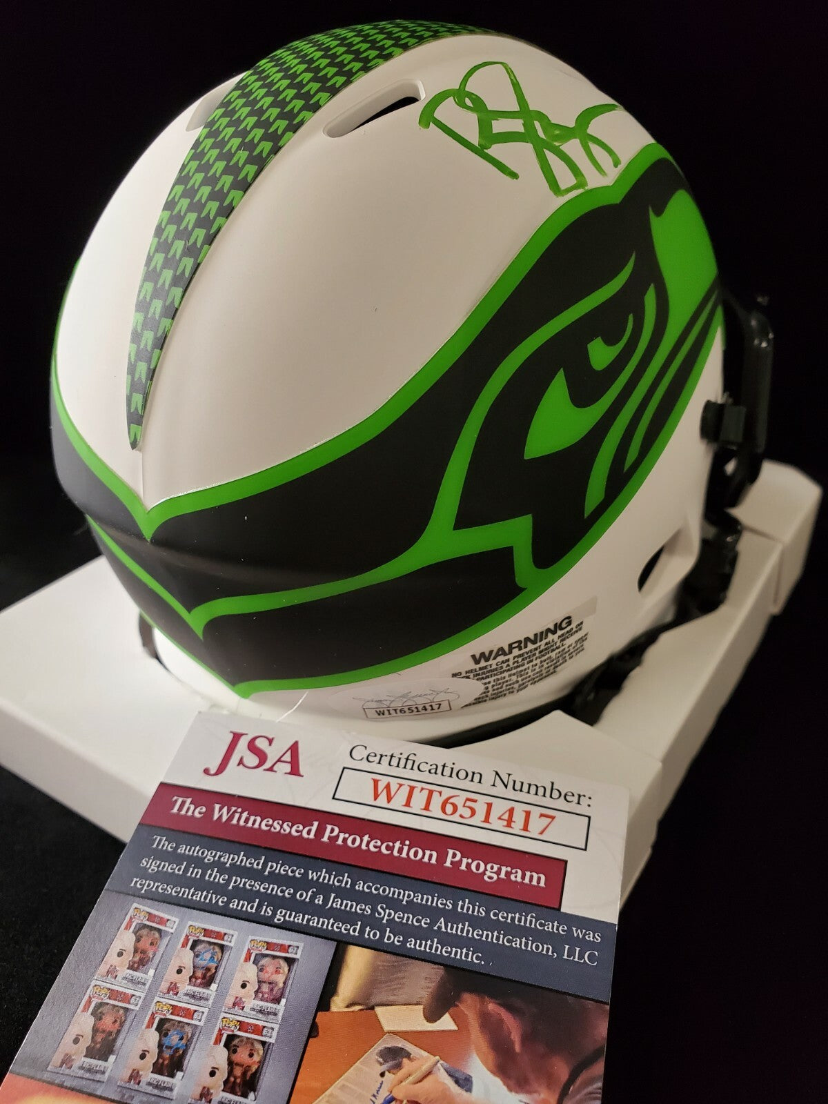 Seattle Seahawks Bobby Engram Signed Lunar Mini Helmet Jsa Coa
