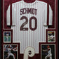 Suede Framed Philadelphia Phillies Mike Schmidt Autographed Jersey Beckett Holo