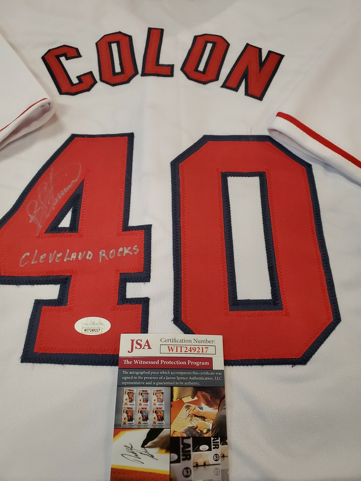 Cleveland Indians Bartolo Colon Autographed Inscribed Jersey Jsa Coa