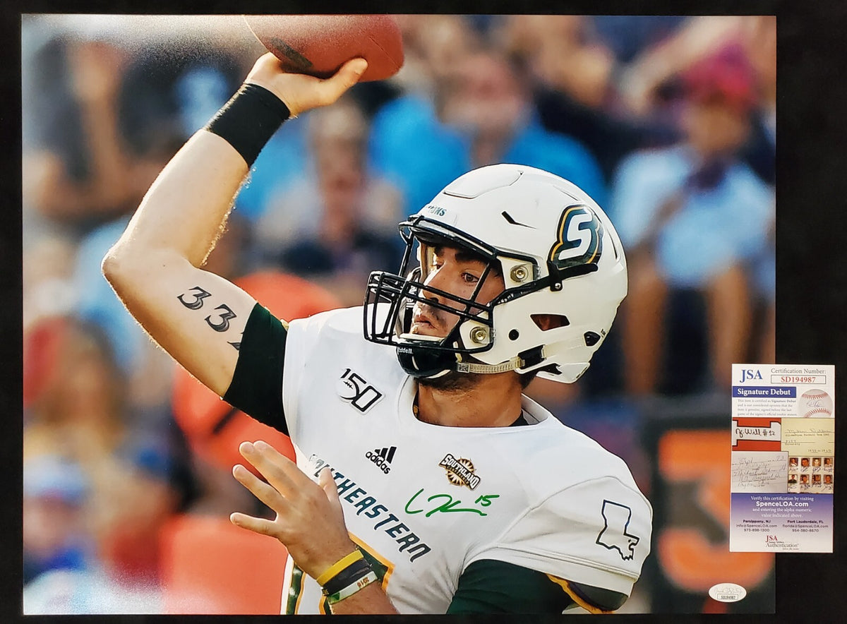 Southeastern Louisiana Lions Cole Kelley  Signed 16X20 Photo Jsa  Coa
