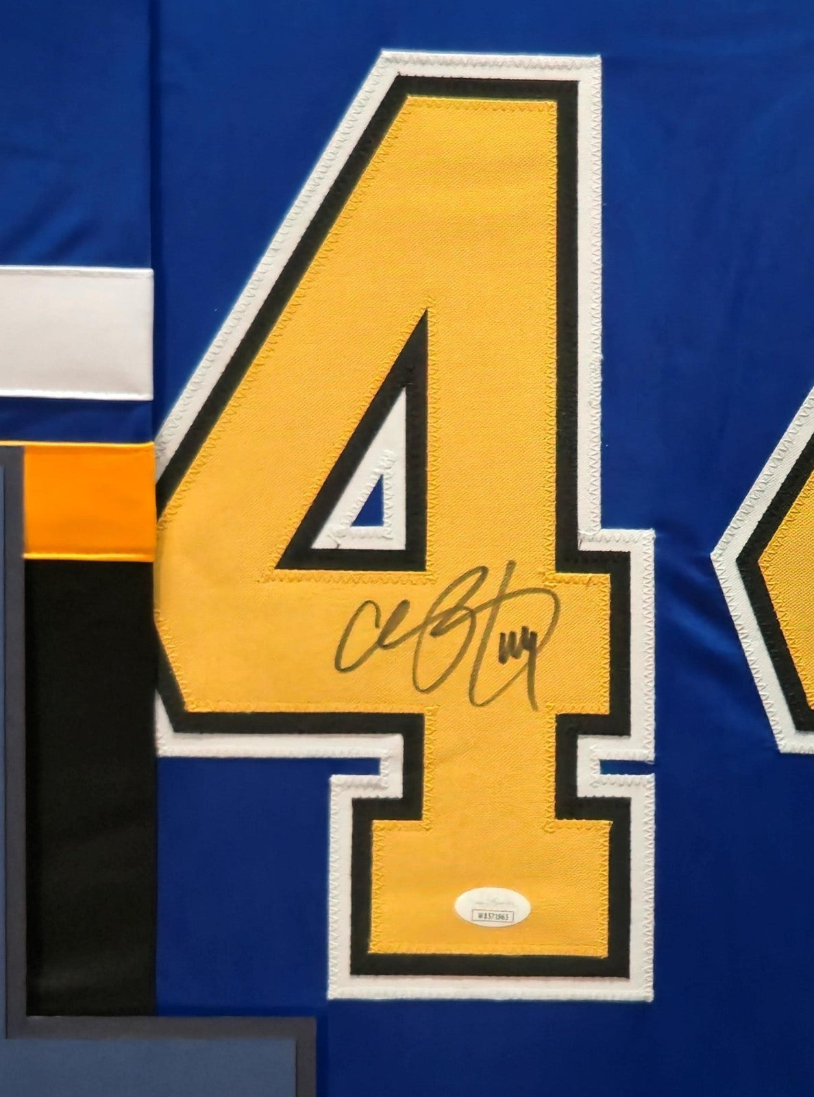 Framed St Louis Blues Chris Pronger Autographed Signed Jersey Jsa Coa
