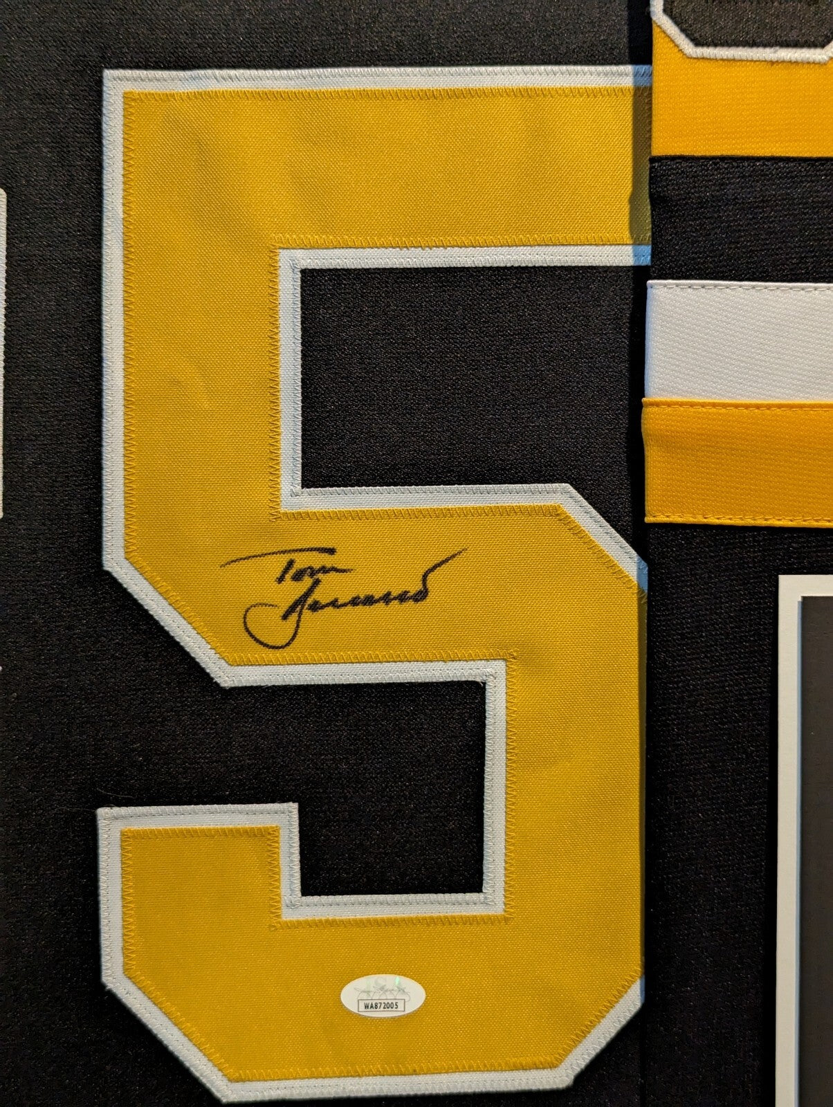 Framed Pittsburgh Penguins Tom Barrasso Autographed Signed Jersey Jsa Coa