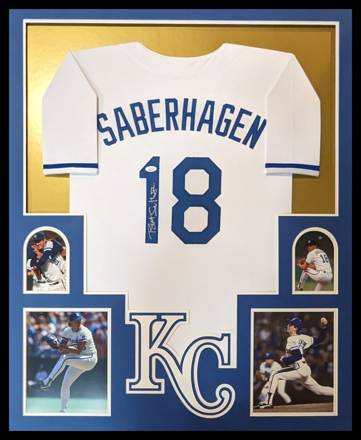 Framed Kansas City Royals Bret Saberhagen Autographed Signed Jersey Jsa Coa