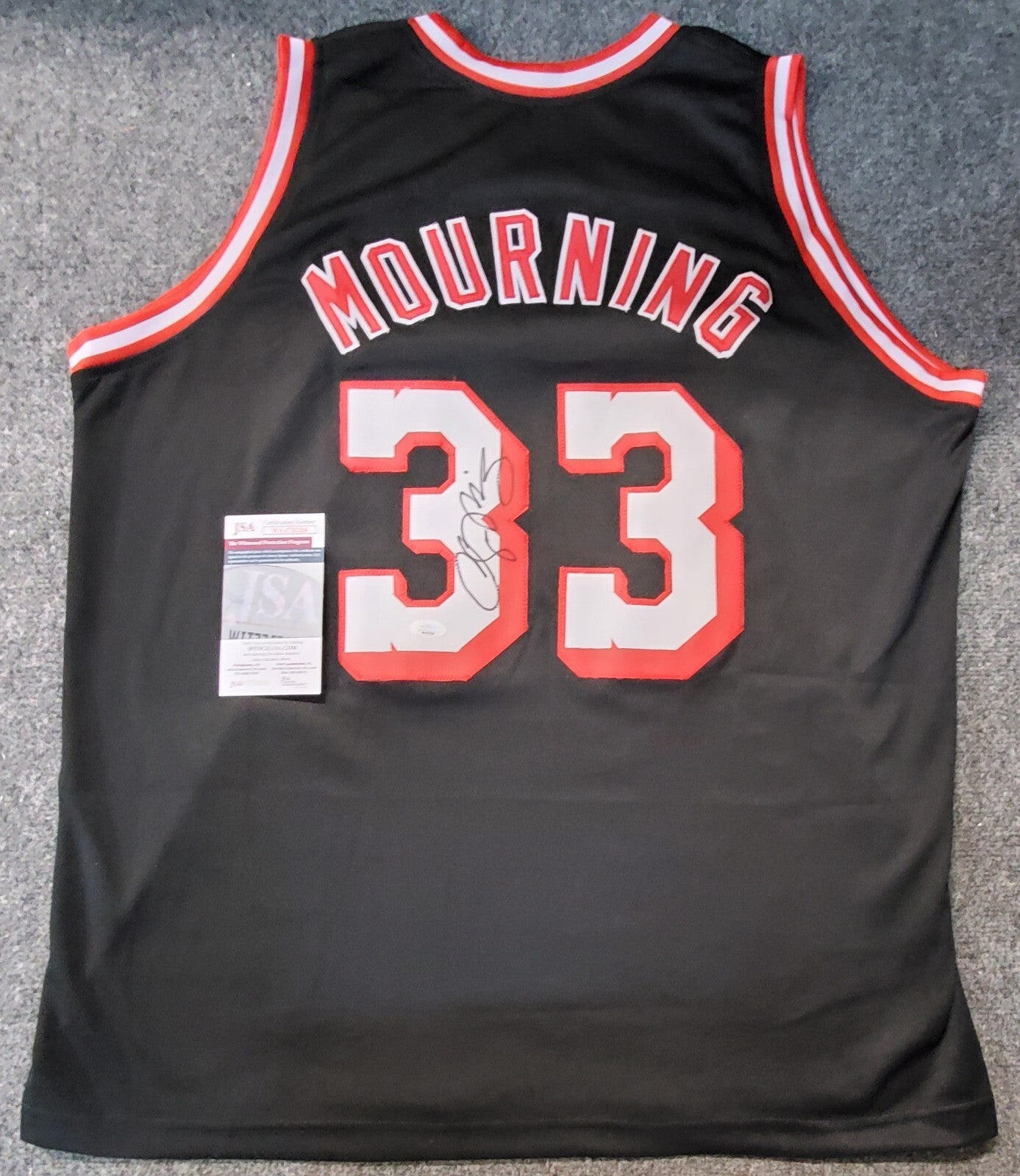 Miami Heat Alonzo Mourning Autographed Signed Jersey Jsa Coa