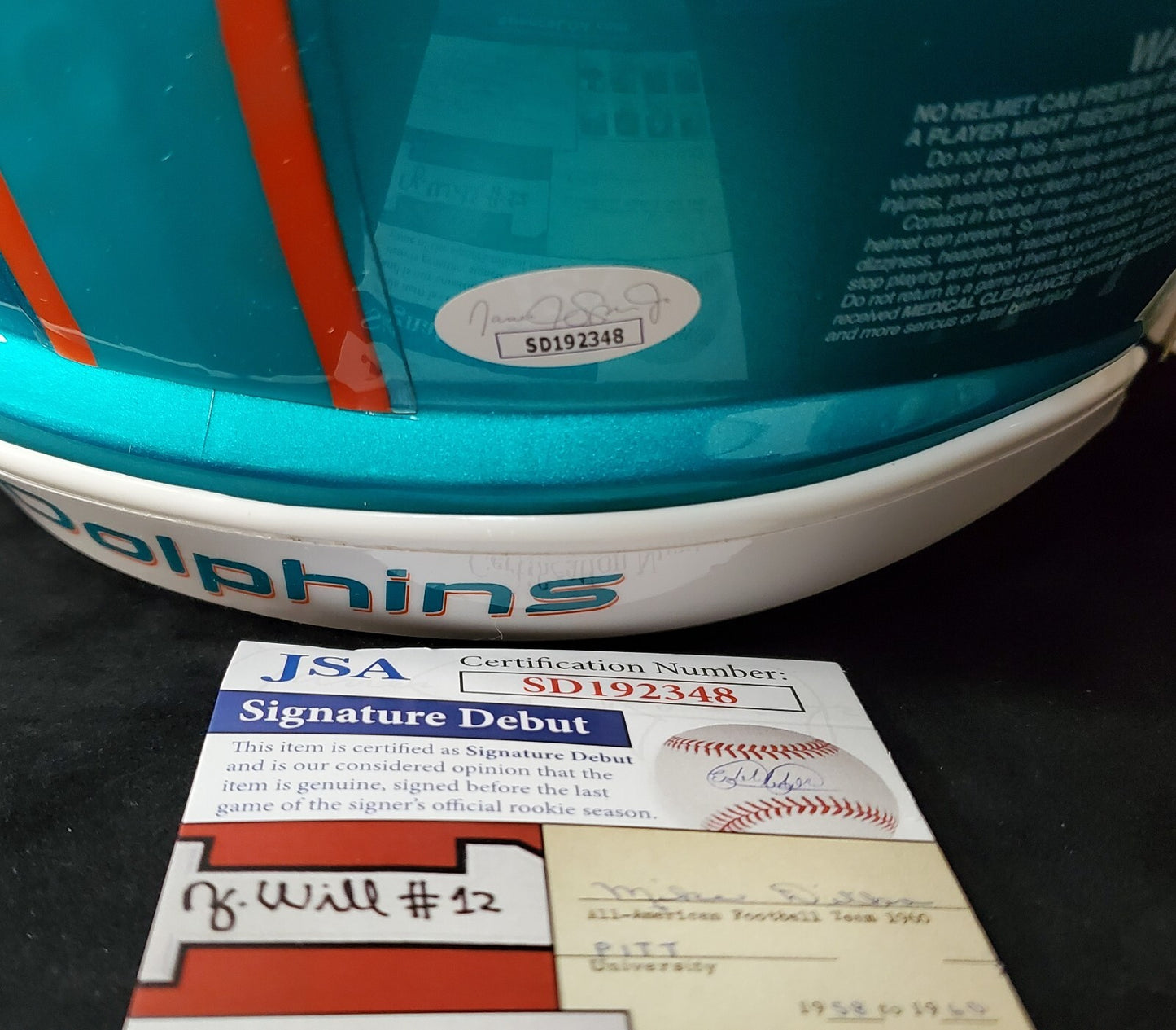 Miami Dolphins Jevon Holland Signed Full Size Flash Authentic Helmet Jsa Coa