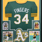 Framed Oakland A's Rollie Fingers Autographed Signed Jersey Beckett Hologram