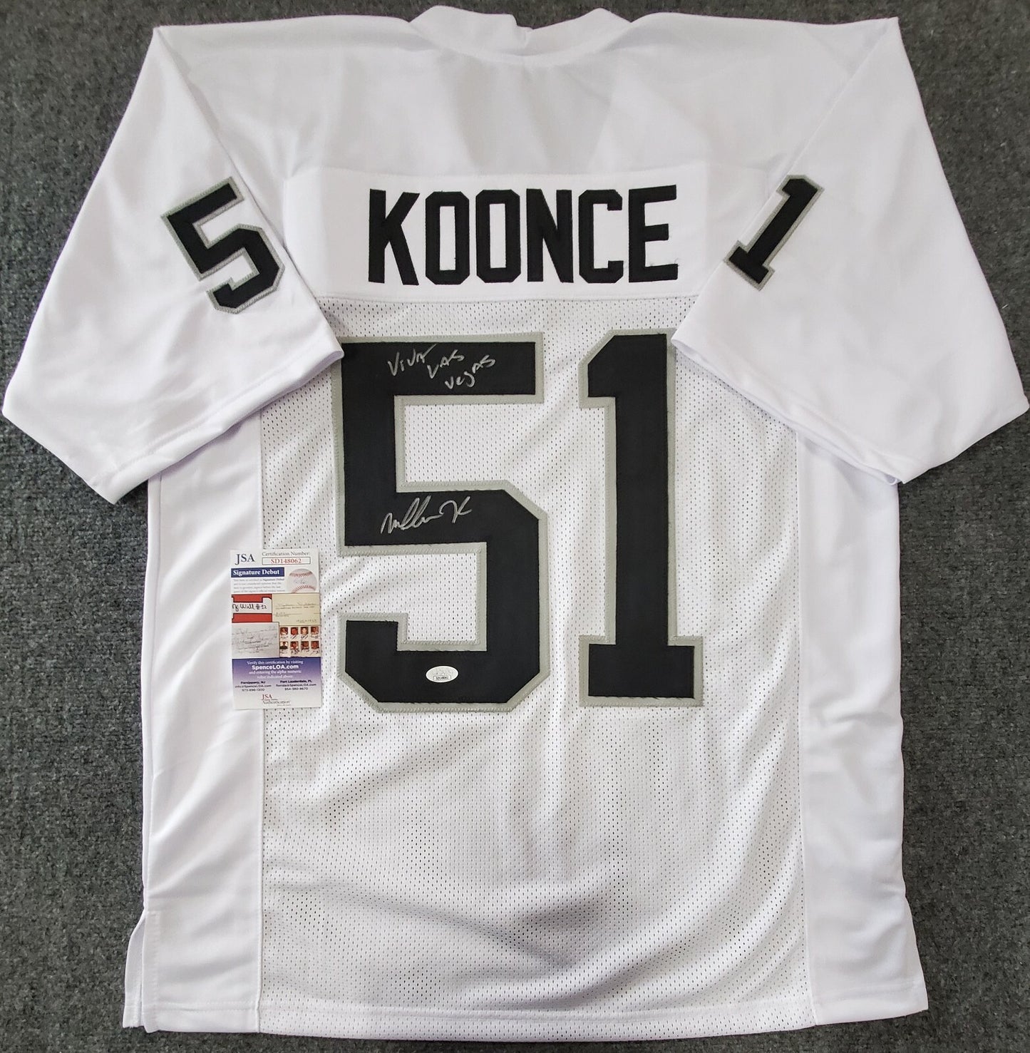 Las Vegas Raiders Malcolm Koonce Autographed Inscribed Jersey Jsa Coa