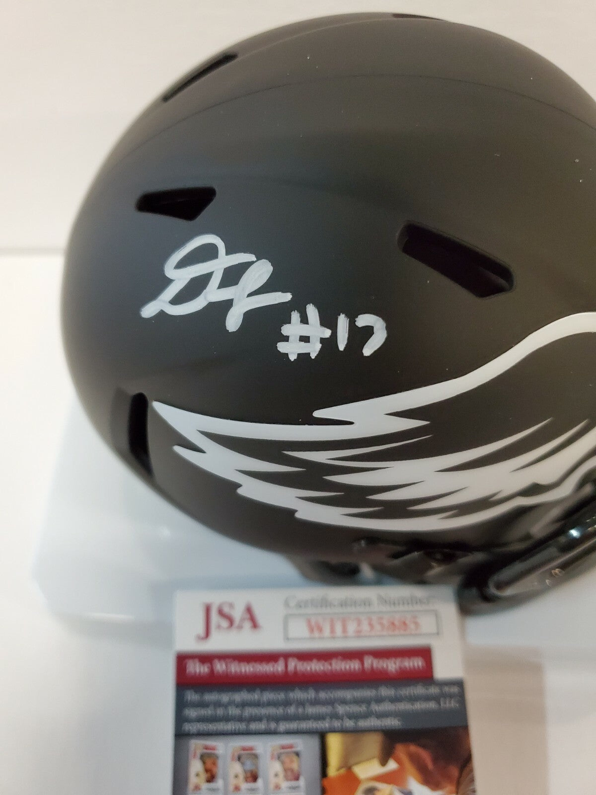 Travis Fulgham Signed Philadelphia Eagles Eclipse Mini Helmet Jsa Coa