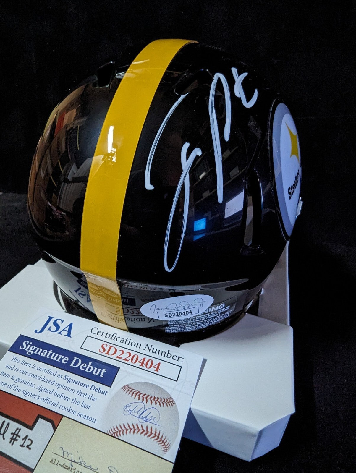 Pittsburgh Steelers Joey Porter Jr Autographed Speed Mini Helmet Jsa Coa
