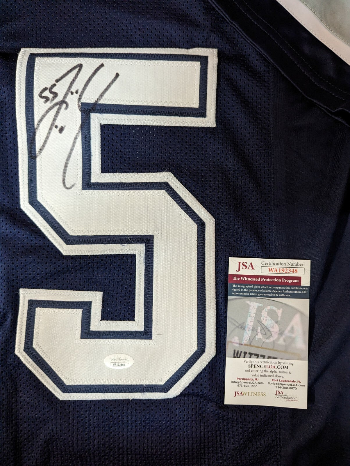Dallas Cowboys Zach Thomas Autographed Signed Jersey Jsa  Coa