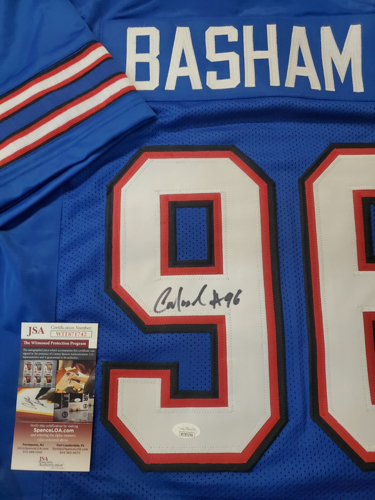 Buffalo Bills Carlos "Boogie" Basham Jr Autographed Signed Jersey Jsa Coa