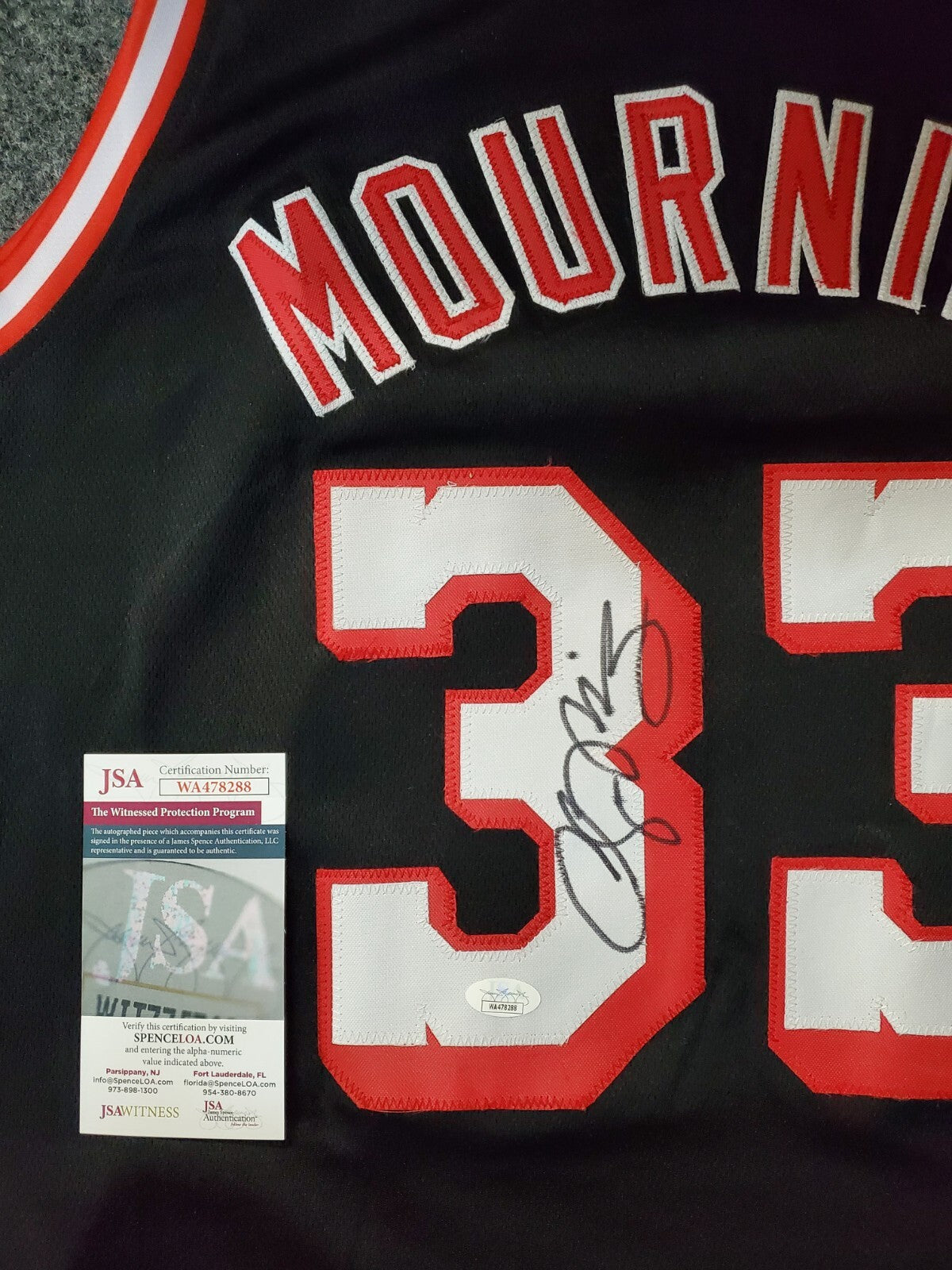 Miami Heat Alonzo Mourning Autographed Signed Jersey Jsa Coa