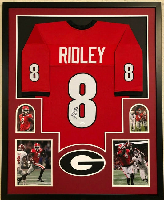 Framed Georgia Bulldogs Riley Ridley Autographed Signed Jersey Jsa Coa
