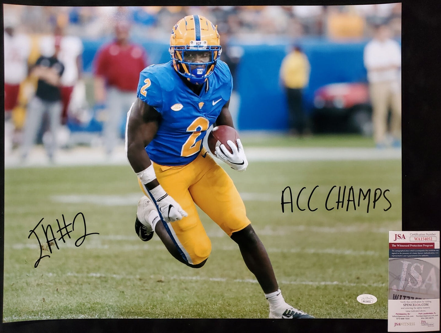 Pitt Panthers Israel "Izzy" Abanikanda  Signed Inscribed 16X20 Photo Jsa Coa