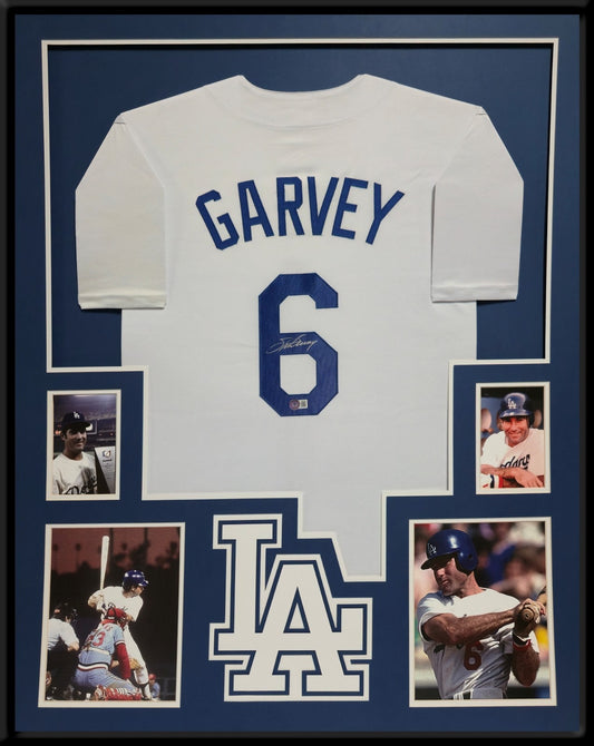 Framed La Dodgers Steve Garvey Autographed Signed Jersey Beckett Holo