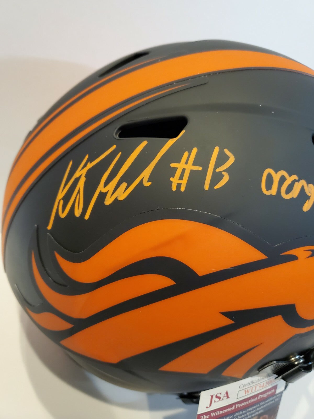 Kj Hamler Signed Inscribed Denver Broncos Eclipse Replica Full Sz Helmet Jsa Coa