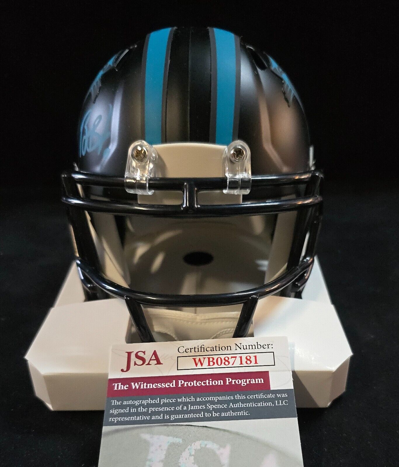 Carolina Panthers Brian Burns Signed Eclipse Mini Helmet Jsa Coa