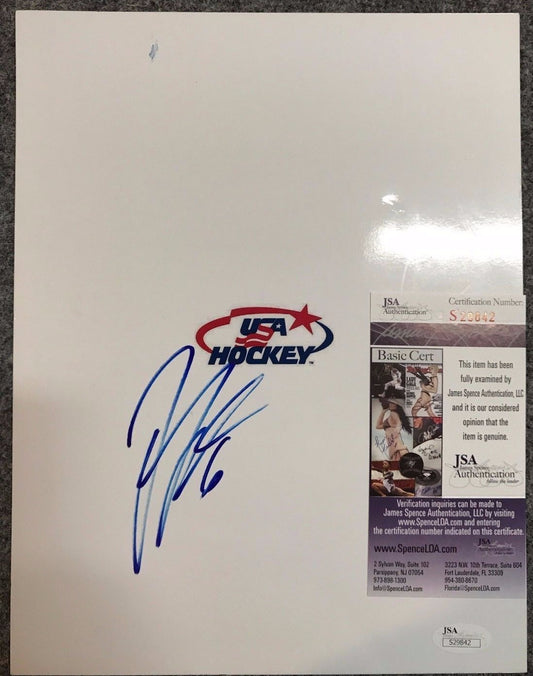 Jordan Leopold Autographed Signed Usa Hockey 8X10 Photo Sheet Jsa  Coa
