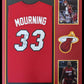 Framed Alonzo Mourning Signed Autographed Miami Heat Jersey Jsa Coa